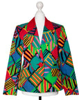 Yves Saint Laurent Einreihiger Vintage Blazer im ausgefallenen Grafikprint