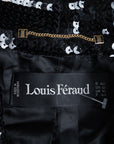 Louis Féraud Vintage-Blazer mit auffälligen Logo-Knöpfen und Allover-Paillettenbesatz