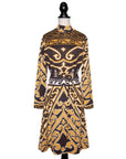 Leonard Paris Vintage Kleid mit ikonischem Paisleymuster & Gürtel