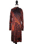 Hermès Vintage Kleid aus reiner Seide mit ikonischem Animal-Print und Wasserfallkragen