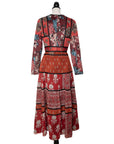 Burberry Vintage Maxikleid im Folklore-Stil