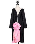 Yves Saint Laurent Vintage Cocktailkleid im Wickeldesign mit auffälliger pinker Schleife