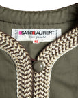 Saint Laurent Rive Gauche Vintage Kurzjacke mit einreihiger Knopfleiste und aufwändig bestickten Folklore-Details