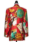 Hermès Vintage Blazer mit einreihiger Knopfleiste in aufwändigem Signature-Print