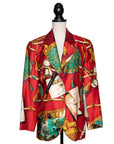 Hermès Vintage Blazer mit einreihiger Knopfleiste in aufwändigem Signature-Print