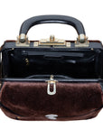 Roberta di Camerino Vintage Handtasche mit stilvollem Allover-Samtbezug und goldenem Verschluss