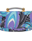 Emilio Pucci Vintage Clutch mit goldenem Statement-Henkel und grafischem Allover-Print