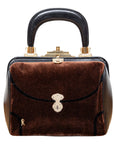Roberta di Camerino Vintage Handtasche mit stilvollem Allover-Samtbezug und goldenem Verschluss