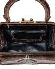 N.N. Vintage Handtasche aus hochwertigem Samt mit stilvollem Gold-Verschluss