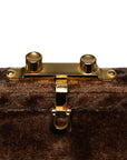 N.N. Vintage Handtasche aus hochwertigem Samt mit stilvollem Gold-Verschluss
