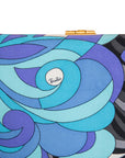Emilio Pucci Vintage Clutch mit goldenem Statement-Henkel und grafischem Allover-Print