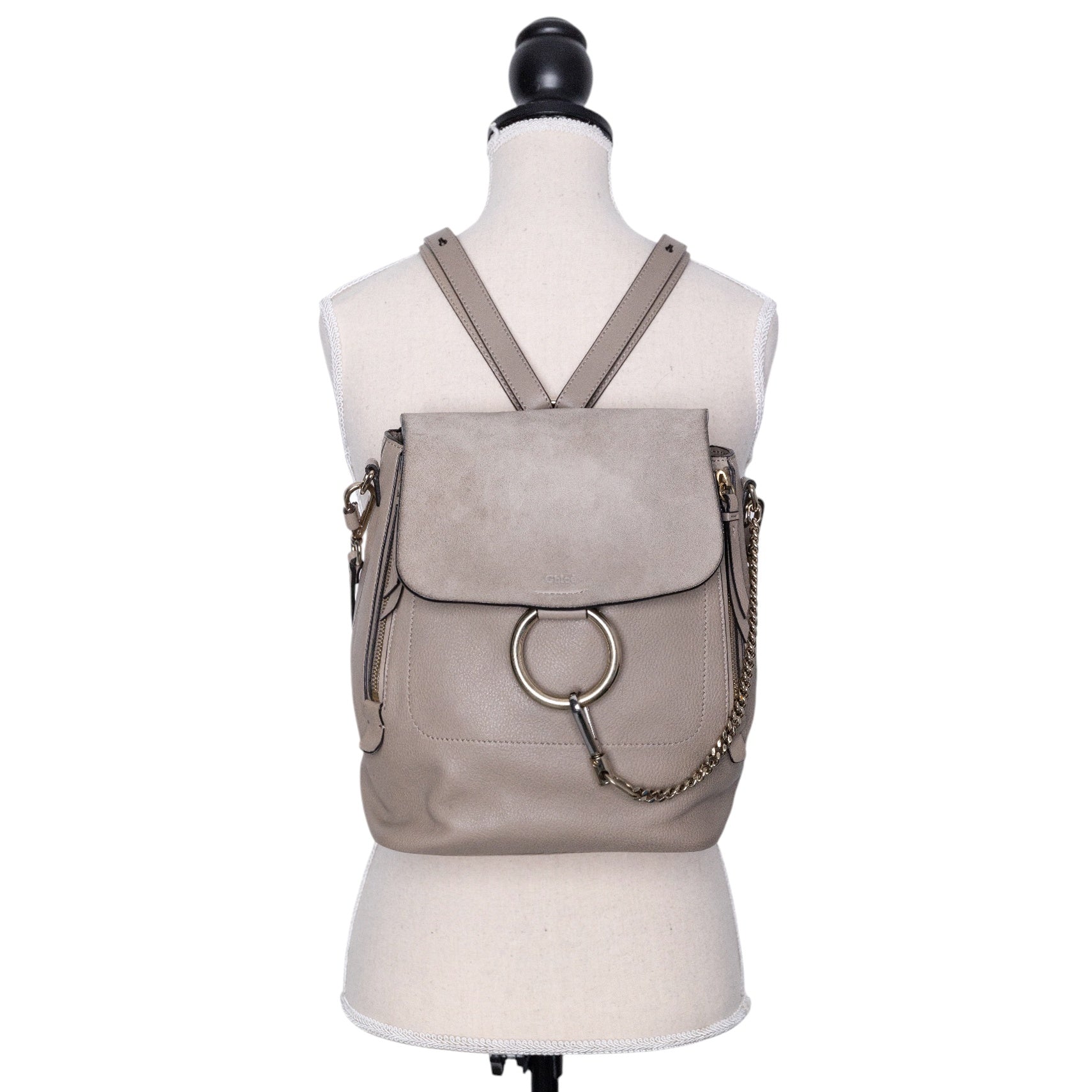 chloe faye mini backpack grey Chloé Faye Backpack – Style Definery