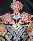 N.N. Vintage Jacke im Kimonostil mit Kapuze und aufwändig besticktem floralen Allover-Print