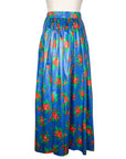 Yves Saint Laurent Rive Gauche Vintage Seidenrock mit floralem Allover-Print und Bindegürtel