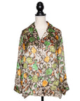 Hochwertige N.N. Vintage Seidenbluse im aufwändig bedrucktem Allover-Print
