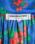 Yves Saint Laurent Rive Gauche Vintage Seidenrock mit floralem Allover-Print und Bindegürtel