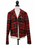 Saint Laurent Karierte Cropped Jacke im "Tartan"-Look