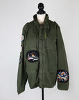 Amen Bestickte Military-Jacke mit integrierter Kapuze