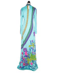 De Parisini Vintage Abendkleid im Signature Print aus Seide