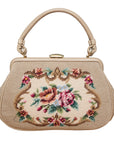 N.N. Vintage Handtasche mit Allover-Stickerei im Stil der 60er