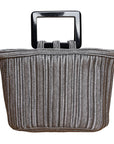 Yves Saint Laurent Rive Gauche Vintage Handtasche im Metallic-Look mit quadratischen Henkeln