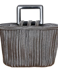 Yves Saint Laurent Rive Gauche Vintage Handtasche im Metallic-Look mit quadratischen Henkeln