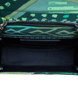 Rianna + Nina Crossbody-Tasche im grünen Grafik-Print mit goldener Body-Kette