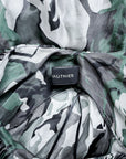 Alexandre Vauthier Semitransparente plissiertes Seidentop im Camouflage Stil