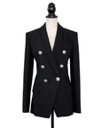 Balmain Schwarzer Blazer im Oversize 6 Button-Stil