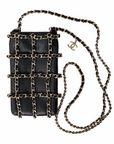 Chanel Black Leather & Chain-Link Phone Bag