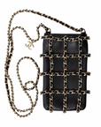 Chanel Black Leather & Chain-Link Phone Bag