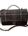Chanel medium flap bag with tweed flap