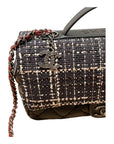 Chanel medium flap bag with tweed flap