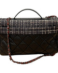 Chanel medium flap bag with tweed flap