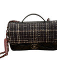 Chanel medium flap bag with tweed flap