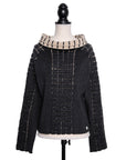 Chanel Vintage Ausgefallener Strickpullover mit Stehkragen