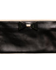 Chloe Large Two Tone Clutch with Bow Embellishment