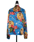 D&G Buntes Seidenhemd im Hawaii-Look mit Schmuckknöpfen