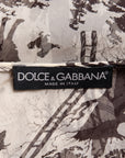 Dolce & Gabbana Semitransparentes ärmelloses Spitzentop mit aufwändig bedrucktem Seidenüberwurf