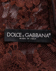 Dolce & Gabbana Semitransparentes ärmelloses Spitzentop mit aufwändig bedrucktem Seidenüberwurf