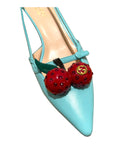 Gucci Unia Cherry Kittenheels mit Bamboo Absatz