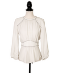 Isabel Marant cream embellished peplum top