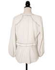 Isabel Marant cream embellished peplum top