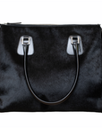 Jil Sander Klassische Handtasche aus Ponyfell mit Reißverschluss