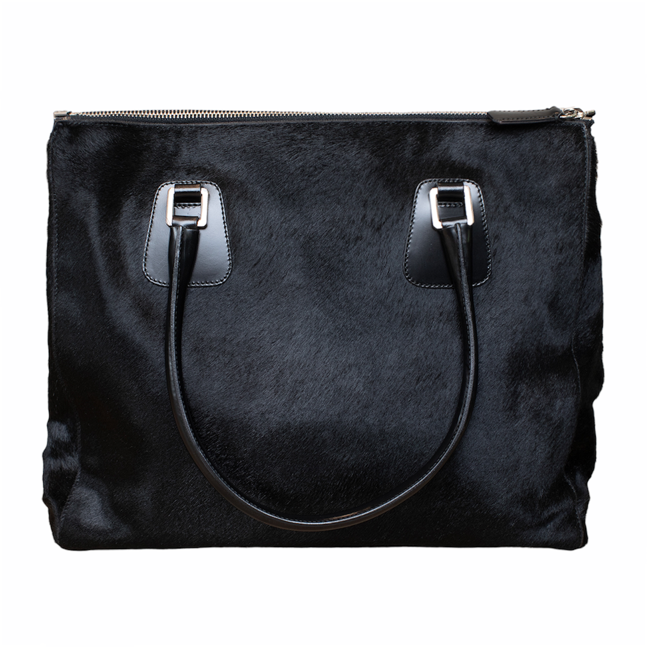 Jil Sander Klassische Handtasche aus Ponyfell mit Reißverschluss