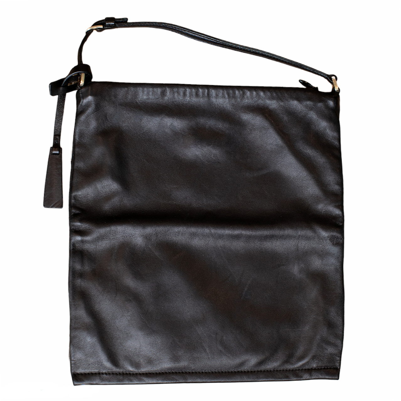 Jil Sander Black mini bag made from buttery soft leather with a zip fastening