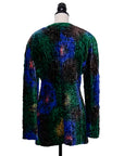 Krizia Unusual and elaborately embossed vintage blazer made of velvet