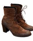 Prada lace-up boots in a distressed look