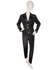 Yves Saint Laurent Schimmernder Vintage Hosenanzug aus Lurex mit aufwendigen Goldknöpfen