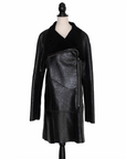 Anne Vest Wide-cut lambskin coat with zip
